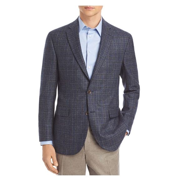 JACK VICTOR Mens Navy Single Breasted, Regular Fit Blazer Sport Coat 46R - Picture 1 of 2